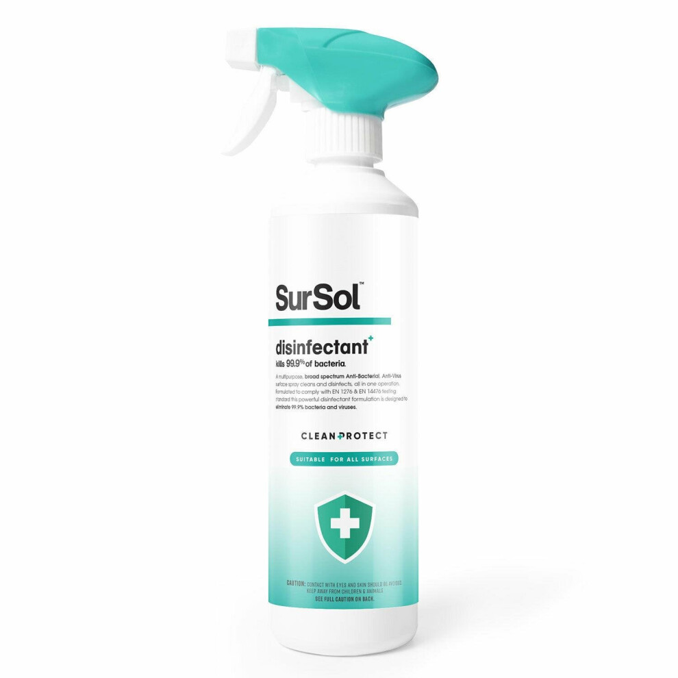 SurSol Disinfectant + Clean Anti-Bacterial Anti-Virus All Surface Spray - 500ml