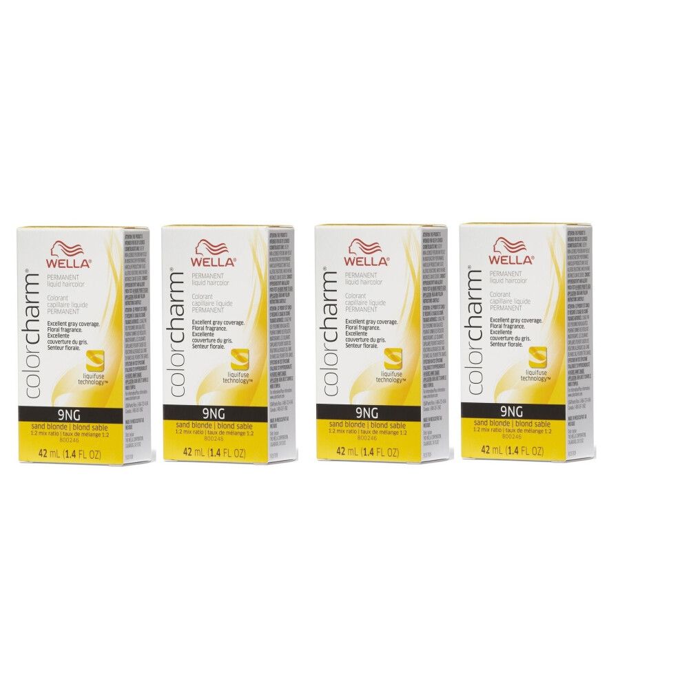 Wella Multicoloured (9Ng Â Pack Of 4) Color Charm Haircolor 9Ng Sand Blonde