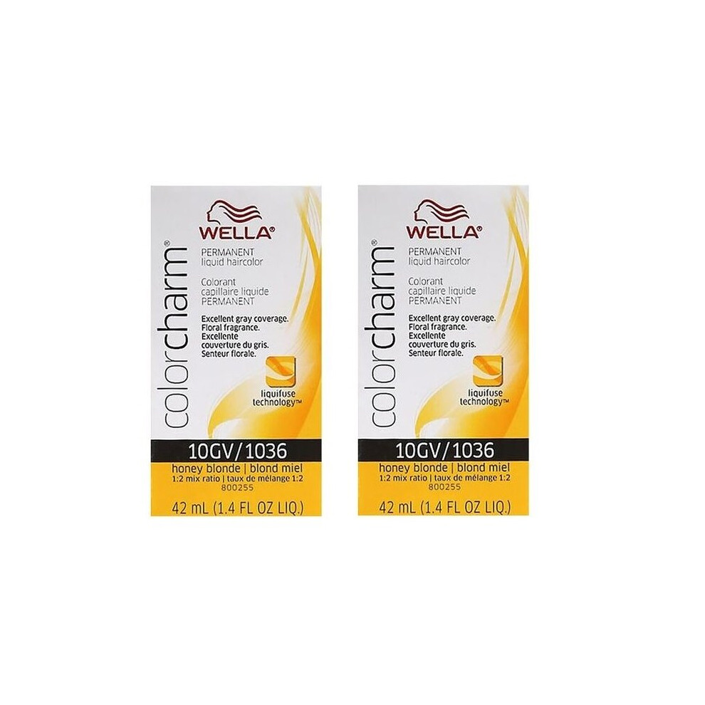 (10GVÂ â pack of 2 ) Wella Color Charm Haircolor 10GV Honey Blonde