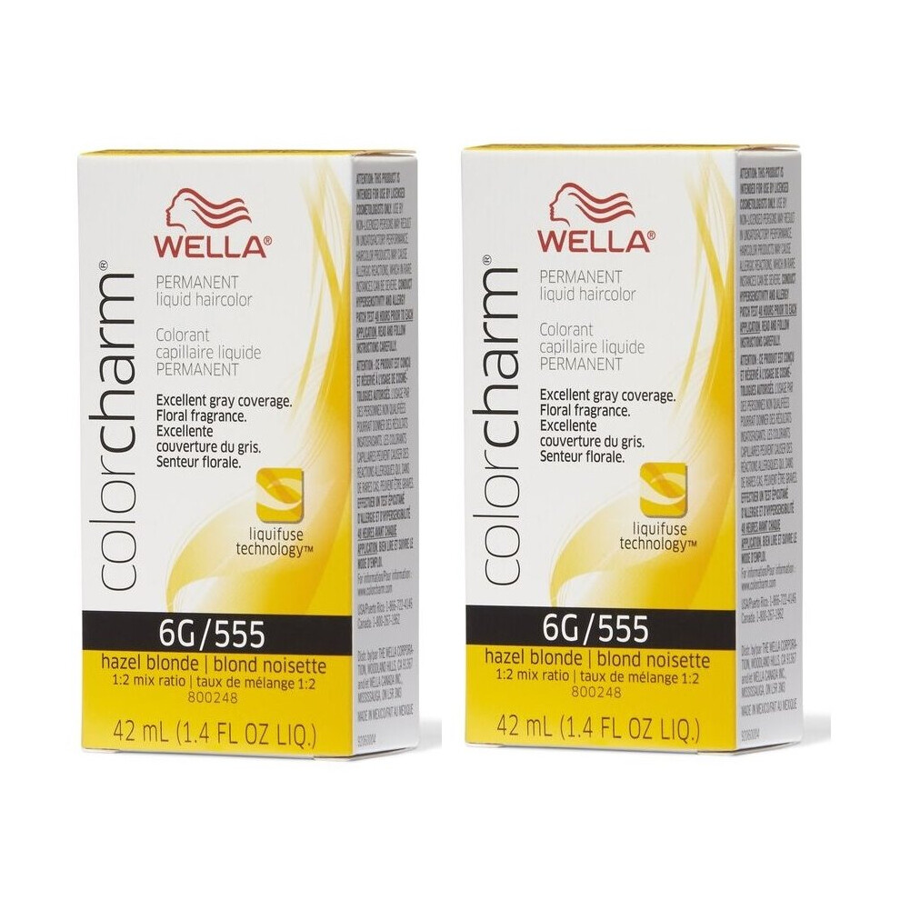 (6G – pack of 2) Wella Color Charm Haircolor 6G Hazel Blonde