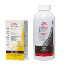 (6G + Developer (Vol. 20) 3.6oz) Wella Color Charm Haircolor 6G Hazel Blonde