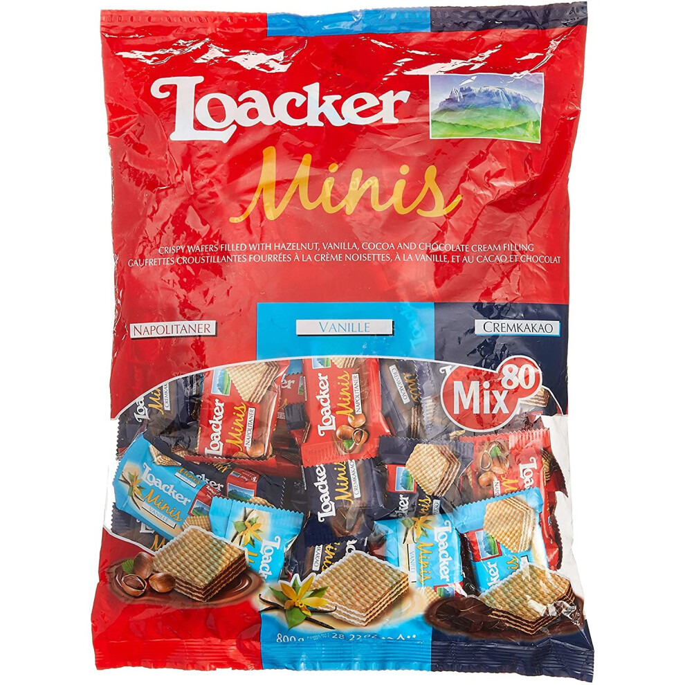 Loacker Minis Crispy Waffers 800G (Mix Flavours)