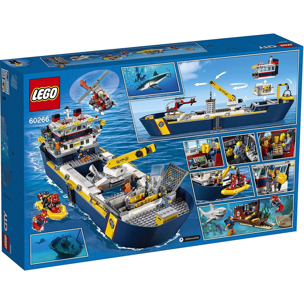 LEGO 60266 City Oceans Exploration Ship Floating Toy Boat, Deep