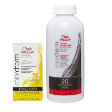 (10NG + Developer (Vol. 20) 3.6oz ) Wella Color Charm Haircolor 10NG Honey Beige Blonde