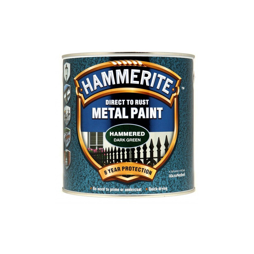 HAMMERITE Direct To Rust Metal Paint - Hammered Dark Green - 2.5 Litre [5084834]