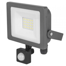 STATUS Slim Line LED Flood Light with PIR - Grey - 20W [S20WSFLGPIR1PKB6]
