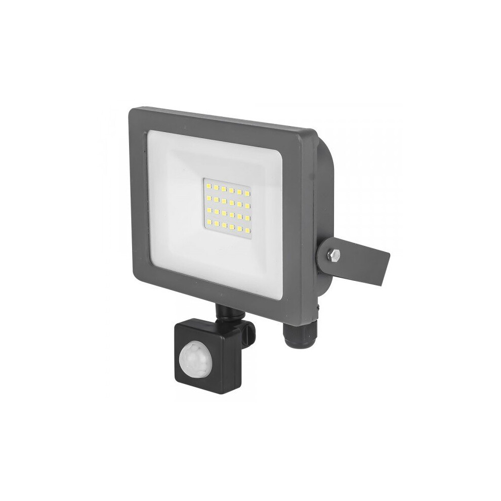 STATUS Slim Line LED Flood Light with PIR - Grey - 20W [S20WSFLGPIR1PKB6]