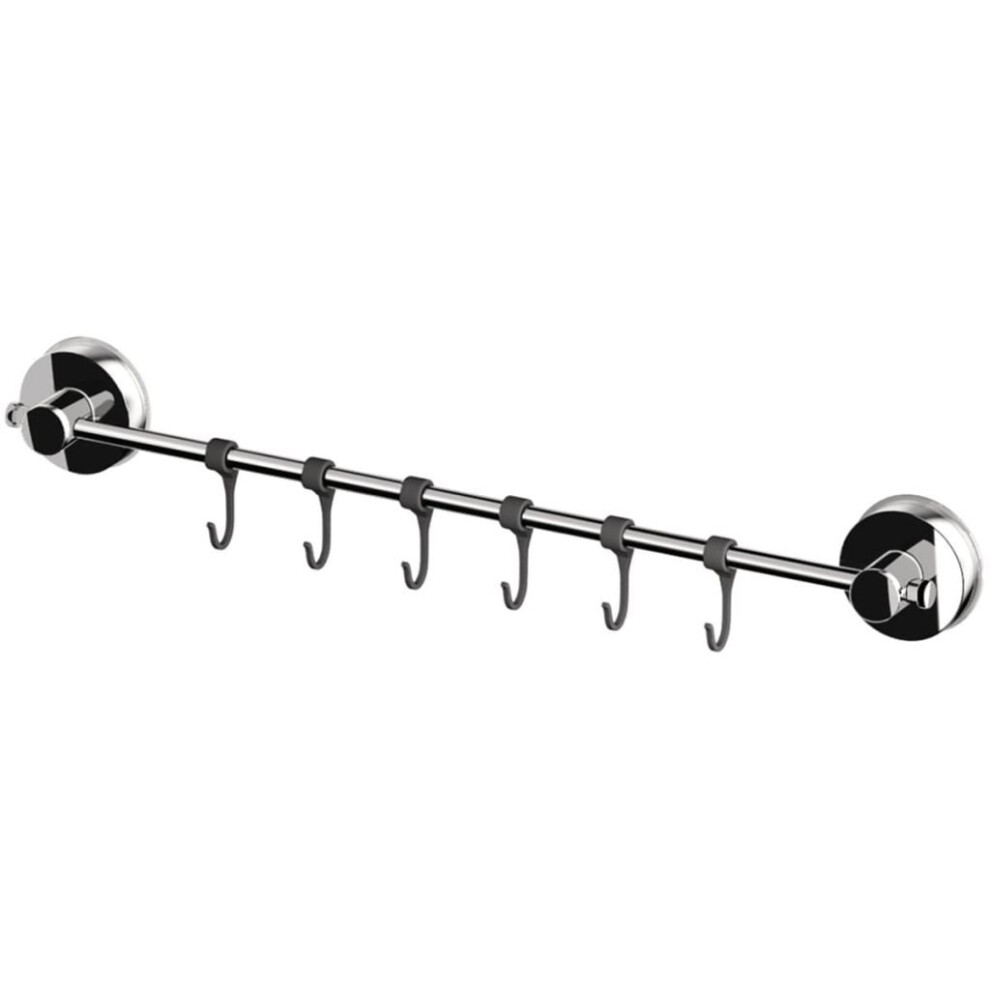 RIDDER Towel Rail with Hooks 55.5x6.5x4.6cm Chrome Suction Holder 12120100