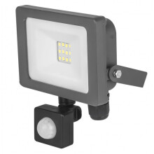 STATUS Slim Line LED Floodlight with PIR - Grey - 10W [S10WSFLGPIR1PKB6]