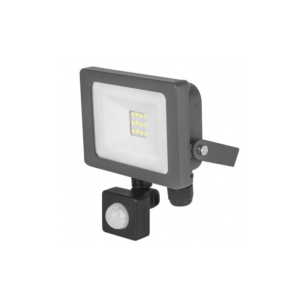 STATUS Slim Line LED Floodlight with PIR - Grey - 10W [S10WSFLGPIR1PKB6]