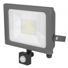 STATUS Slim Line LED Flood Light with PIR - Grey - 50W [S50WSFLGPIR1PKB3]