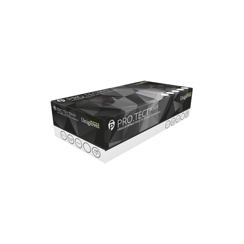 B&Q - Pro.tect Black Box Of 100 Extra StrongLatex FreeDisposable Nitrile Textured Palms Gloves -Extra Large - Image 6