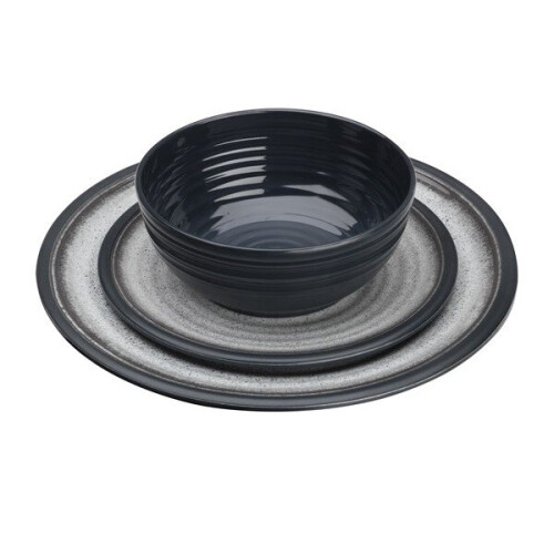 FLAMEFIELD Granite 12 Piece Melamine Set - Grey [GG0112]