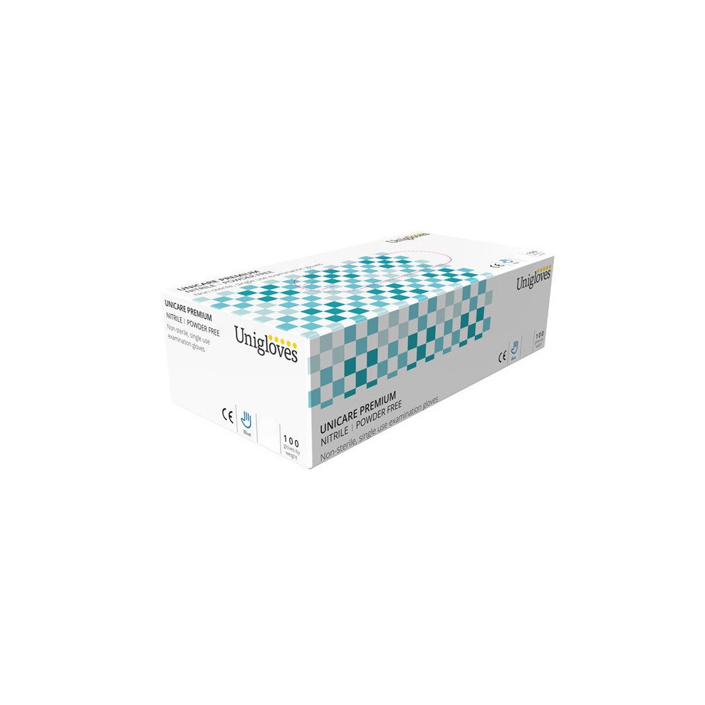 Unicare Premium Nitrile Powder Free Gloves - Xlarge [Gu0045] 5060264110544
