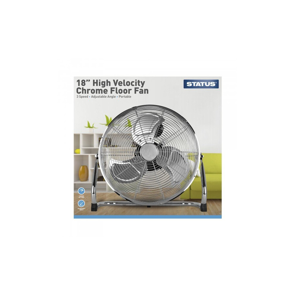 Status 3 Speed Floor Stand Fan - 18In. [S18cfloorfan1pkb]
