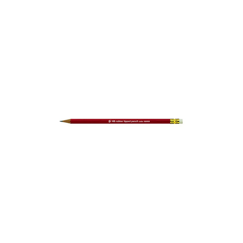5 STAR HB Rubber Tipped Pencils - Pack of 12 [093761]