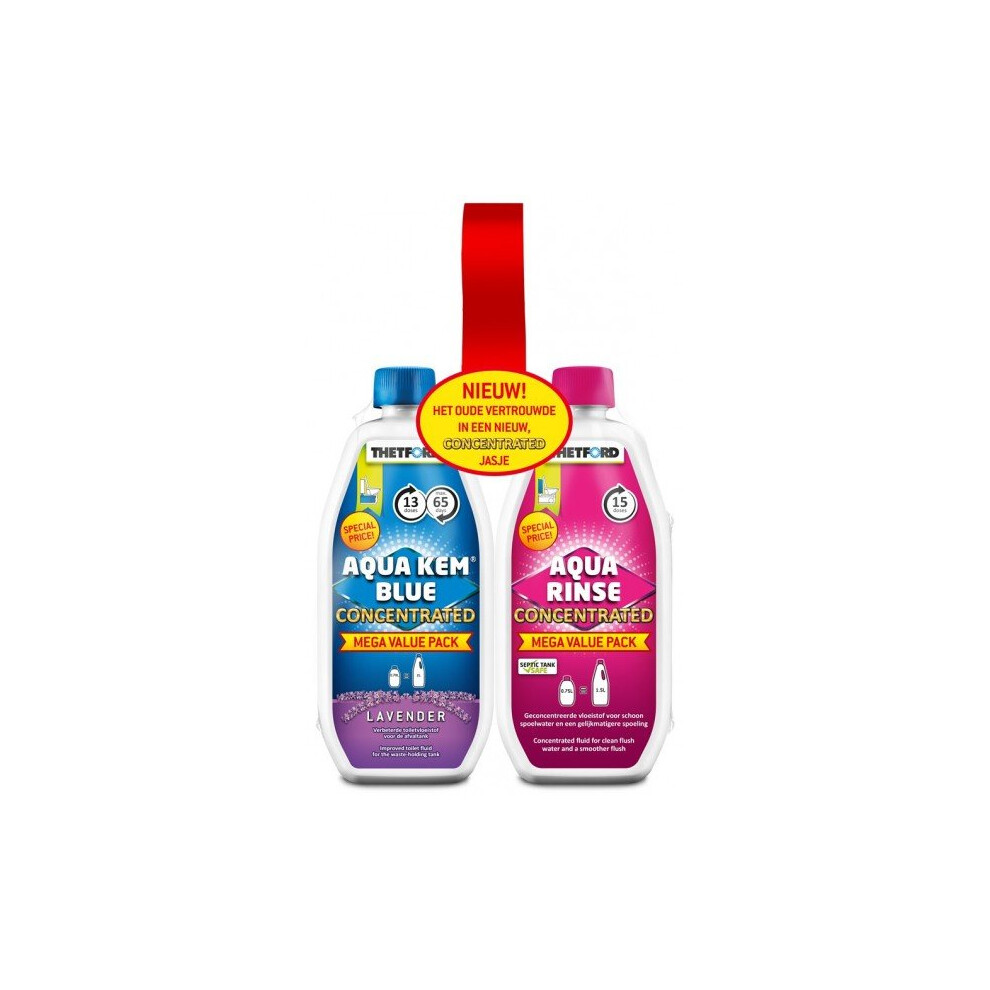 THETFORD Aqua Kem Toilet Fluid and Rinse Concentrate Duo Pack - 0.75L [30459CO]