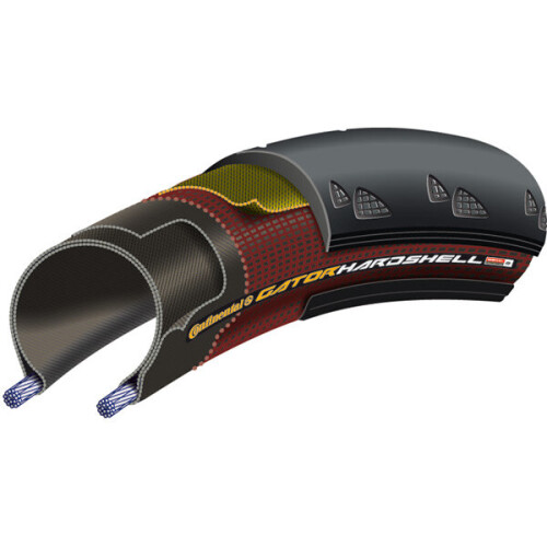 Continental (700 X 25C, Black) Continental Gator Hardshell DuraSkin Folding Tyre