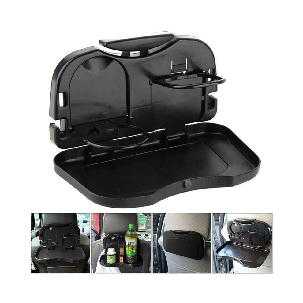 Folding Table Car Back Seat Organiser Drink Food Holder Tray Cup Holder Black/Light