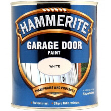Hammerite White Garage Door Paint - 750ml (5092848): Tough, high-gloss finish for metal & wood; reduces runs on vertical surfaces.