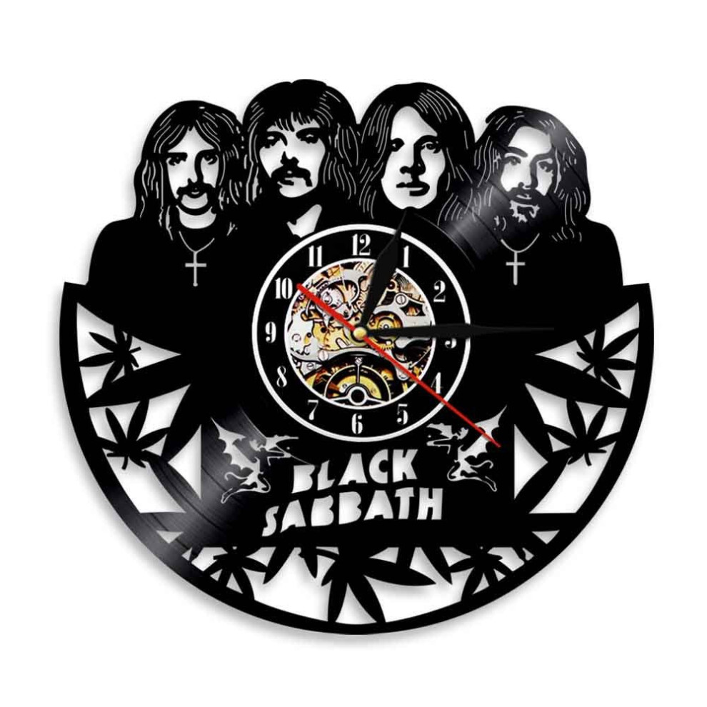 (No LED) Retro Nostalgic Music Gift Rock Black Sabbath Vinyl Record Clock