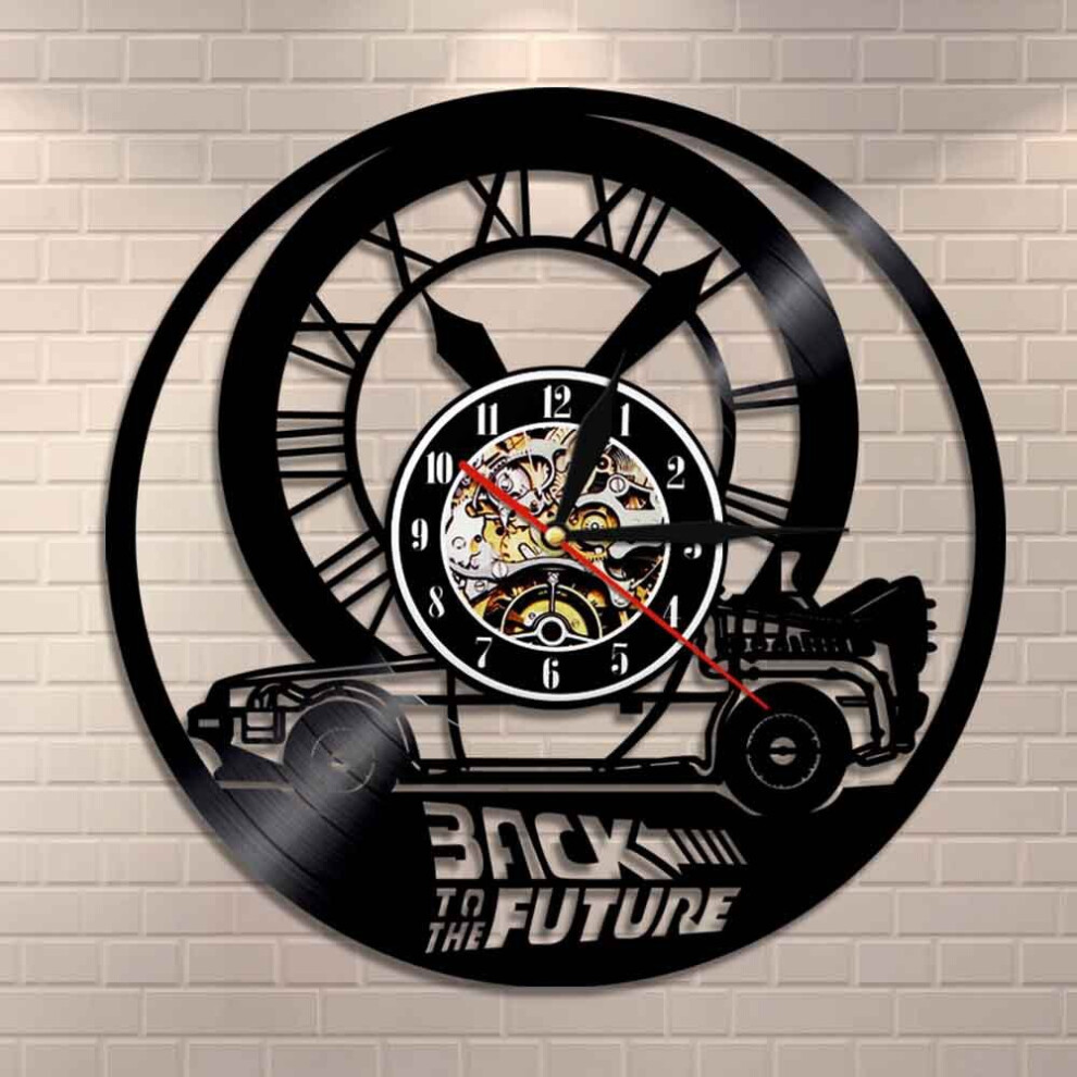 (With LED) Home Decor Retro Wall Art Back To The Future Vinyl Wall Clock