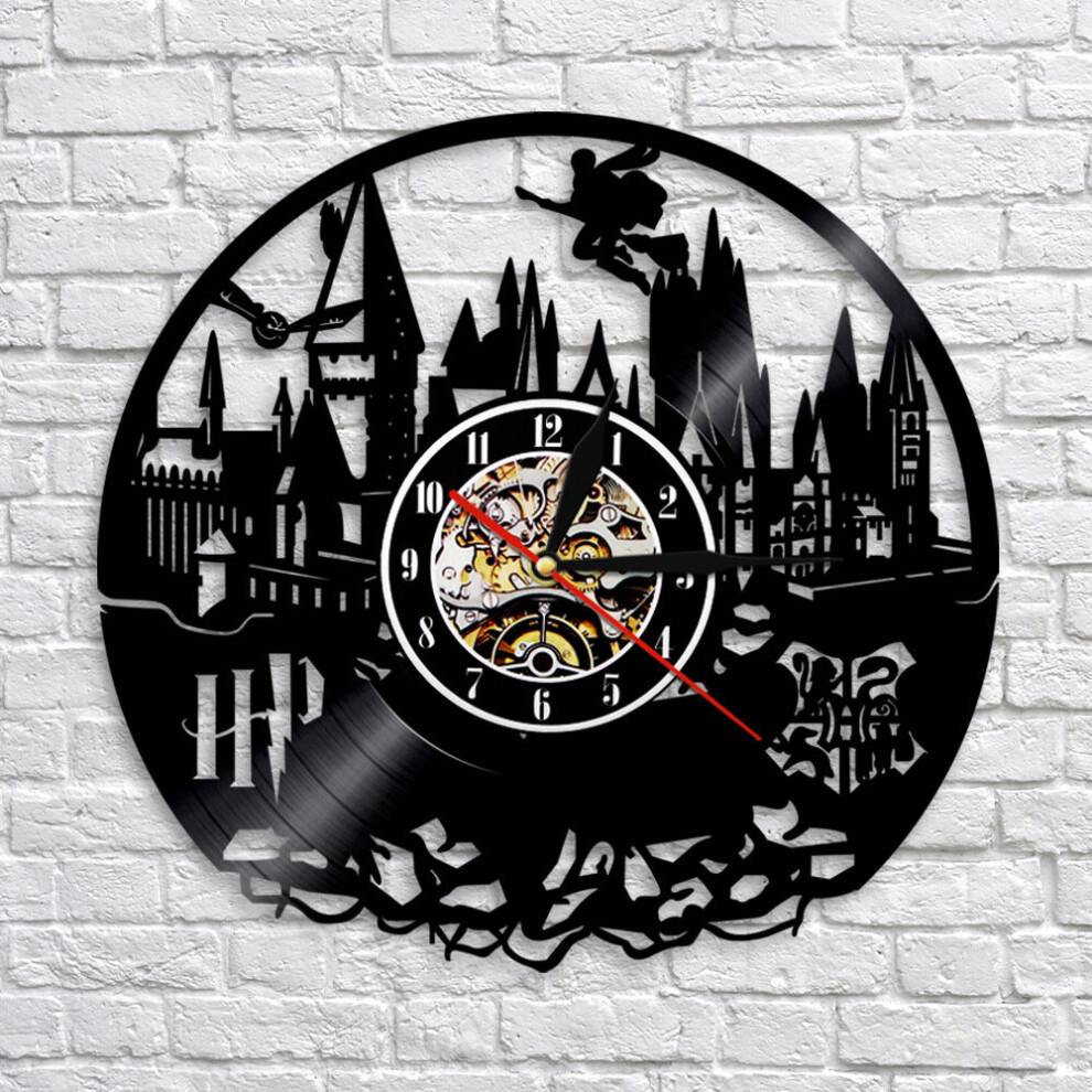 (With LED) Home Decor Wall Fashion Sticker Kidsgift Movie Harry Potter Vinyl Record Wall Clock