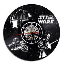 (With LED) Creative retro nostalgia Star Wars Skywalker wall clock vinyl wall clock