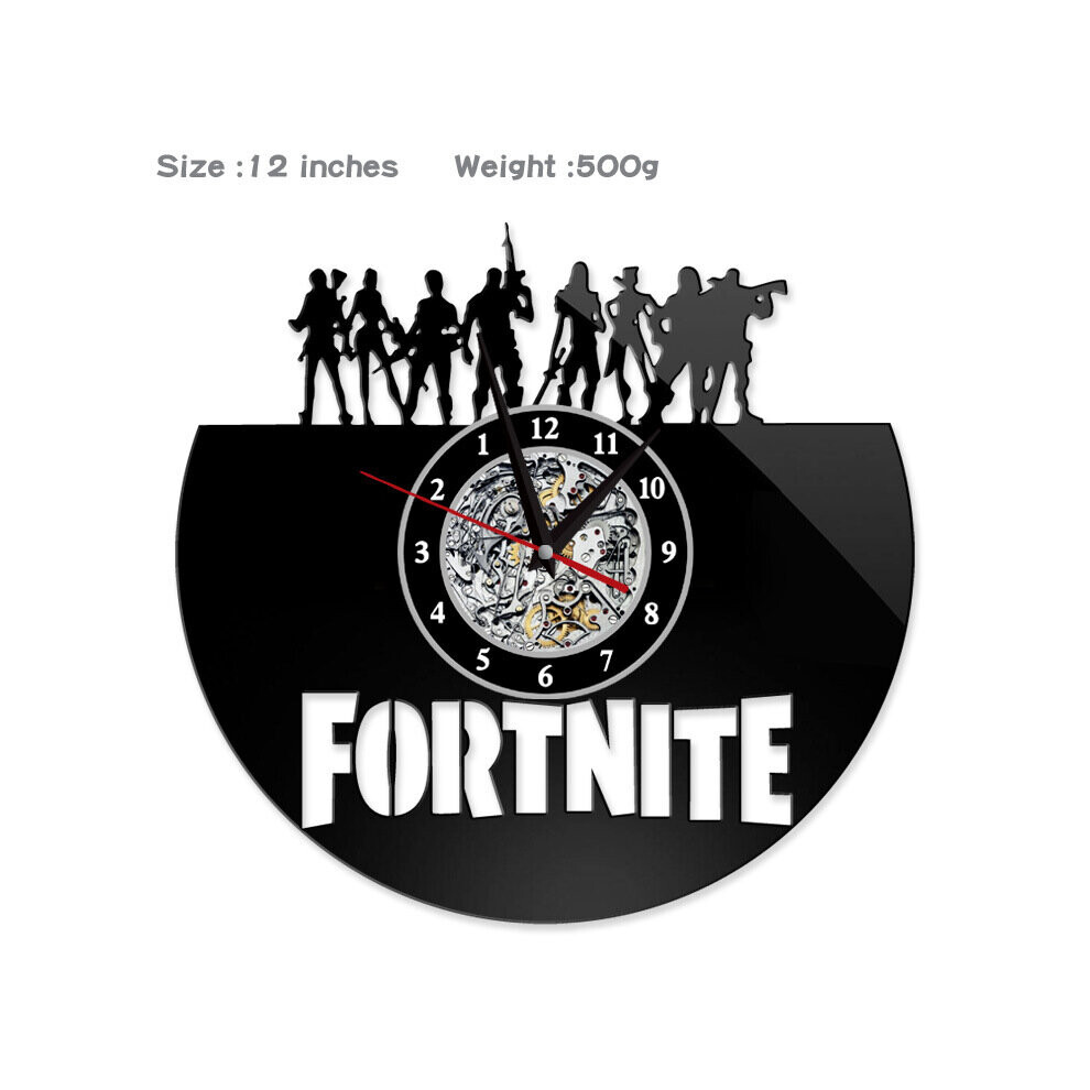 (No LED, 1) Fortress Night FORTNITE Vinyl Record Creative Simple Modern Wall Clock