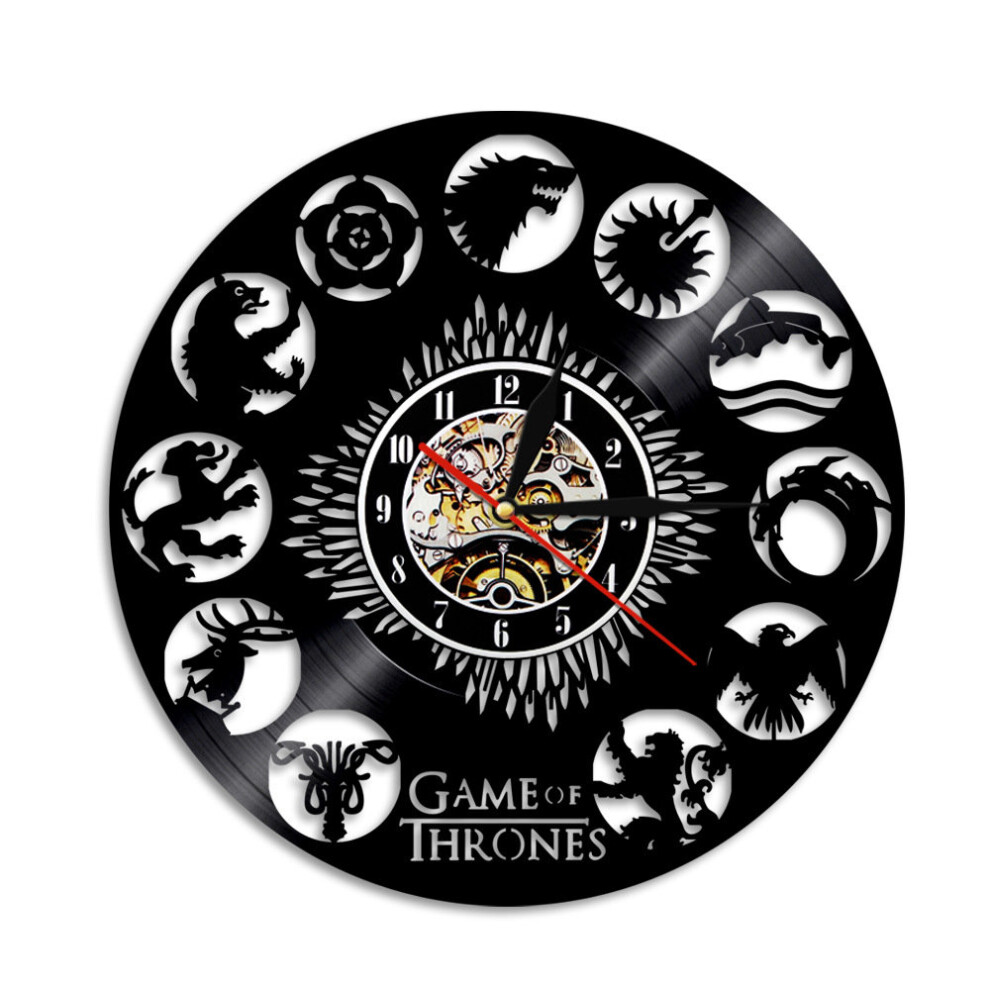 (With LED) Wall Fashion Art HBO Top Story Game of Thrones Vinyl Record Wall Clock