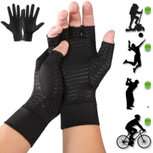 (M) Copper Compression Gloves For Arthritis Carpal Tunnel Hand Support Pain Relief