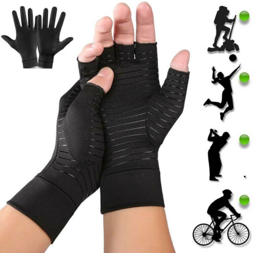 (S) Copper Compression Gloves For Arthritis Carpal Tunnel Hand Support Pain Relief