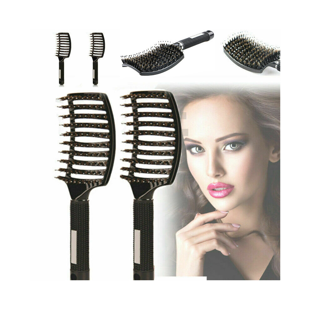 2PCS Wet Dry Detangling Nylon Styling Hair Brush Scalp Massage Comb