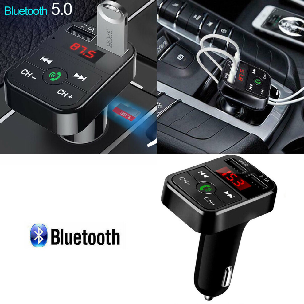 Ranpo Car Bluetooth Fm Transmitter Wireless Handsfree Audio Receiver