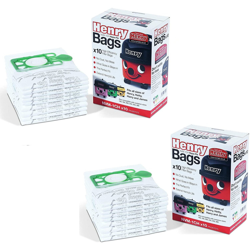 Henry's Henry Nvm-1Ch/907075 Hepaflo Vacuum Bags, Pack Of 10-2 Pack
