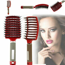 Red Soft Bristle Nylon Hair Brush Boar Bristle Hairbrush