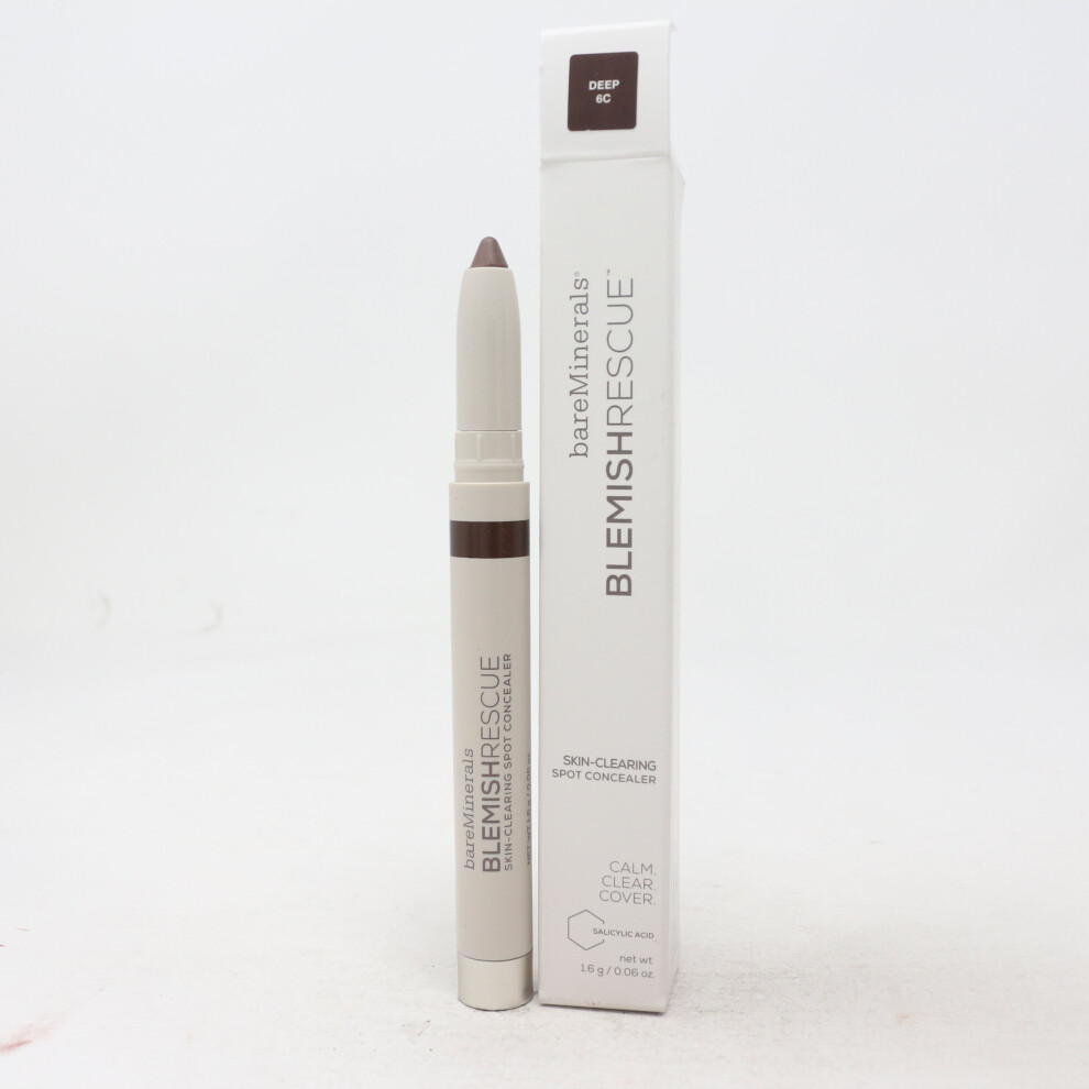 (Deep 6C) Bareminerals Blemish Rescue Skin-Clearing Spot Concealer 0.06oz  New With Box