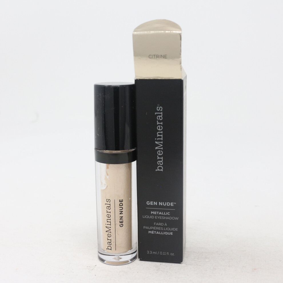 (Citrine) Bareminerals Gen Nude Metallic Liquid Eyeshadow  0.11oz/3.3ml New With Box