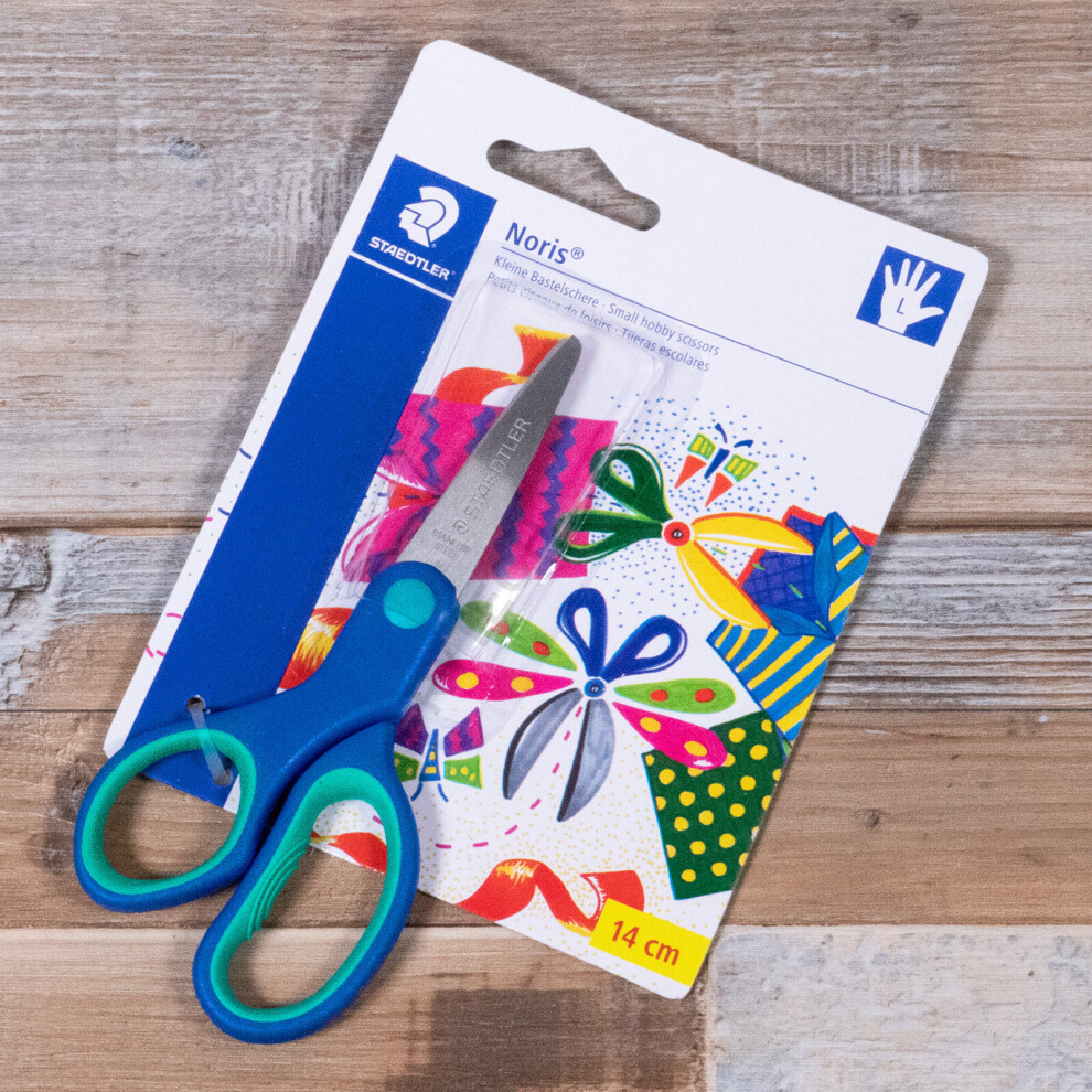 Staedtler Noris 14Cm Scissors For Left Hand Kids Hobby Craft Soft Grip