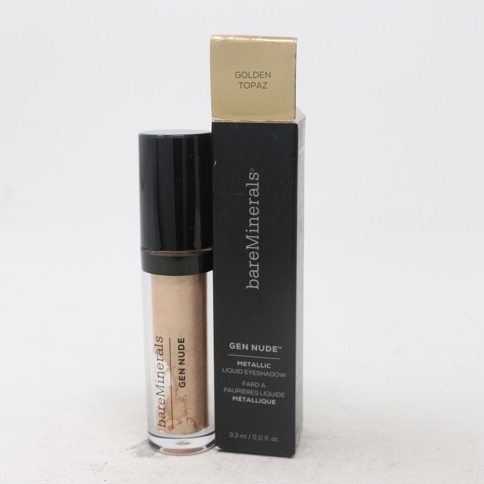 (Golden Topaz) Bareminerals Gen Nude Metallic Liquid Eyeshadow  0.11oz/3.3ml New With Box