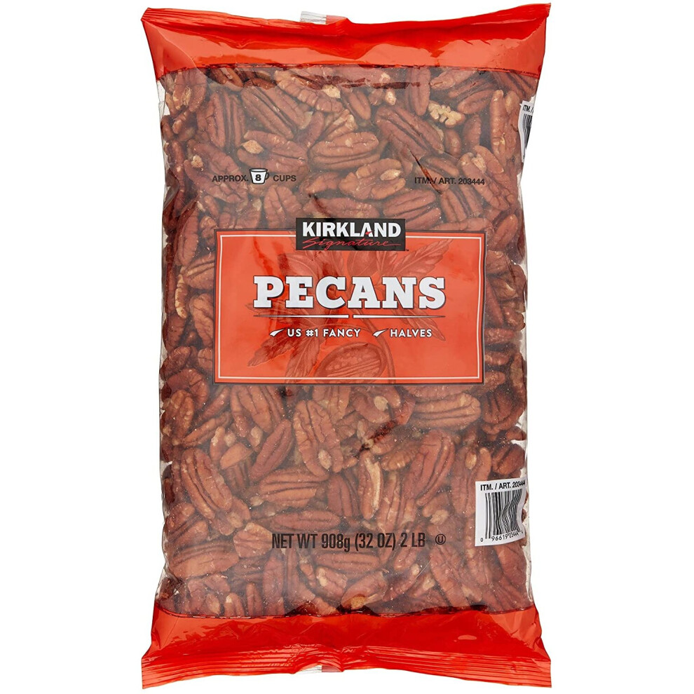 Kirkland Signature Pecan Halves - 2 Lb (32 Oz), Us #1 Kosher, Premium Raw Pecans For Baking & Snacking