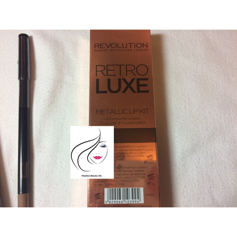 (Sovereign(Metallic)) Makeup Revolution Retro Luxe Lip Kit