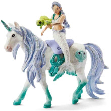 Schleich bayala, Juguetes de Unicornio Sirena para Niños, Muñeca Sirena Montando Unicornio Marino, 5+