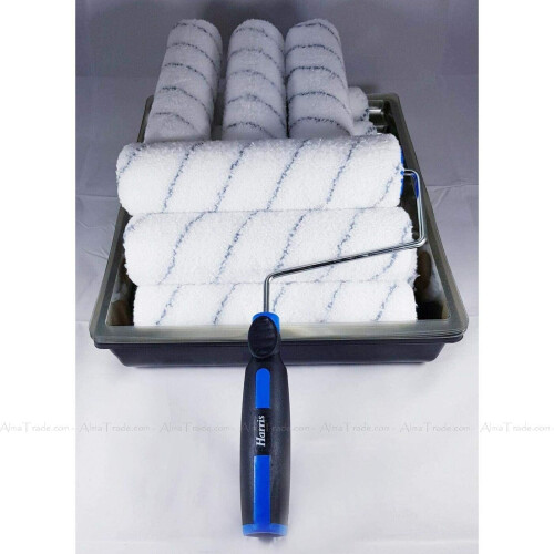 Harris Harris 22 Piece Painting Set Paint Grip 10" Roller +Frame Tray +Inserts +Sleeves 2