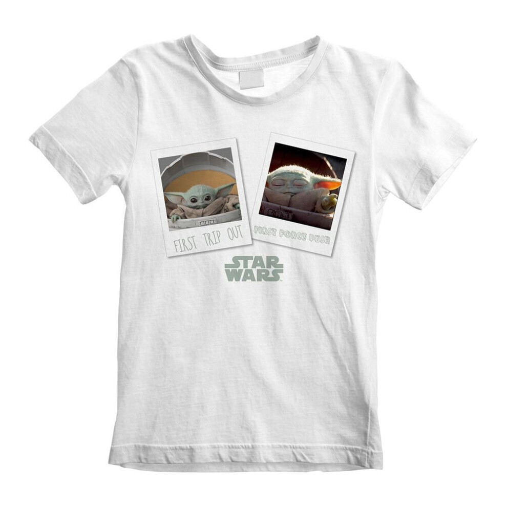 (9-11 Years) Children's The Mandalorian First Day Out White T-Shirt