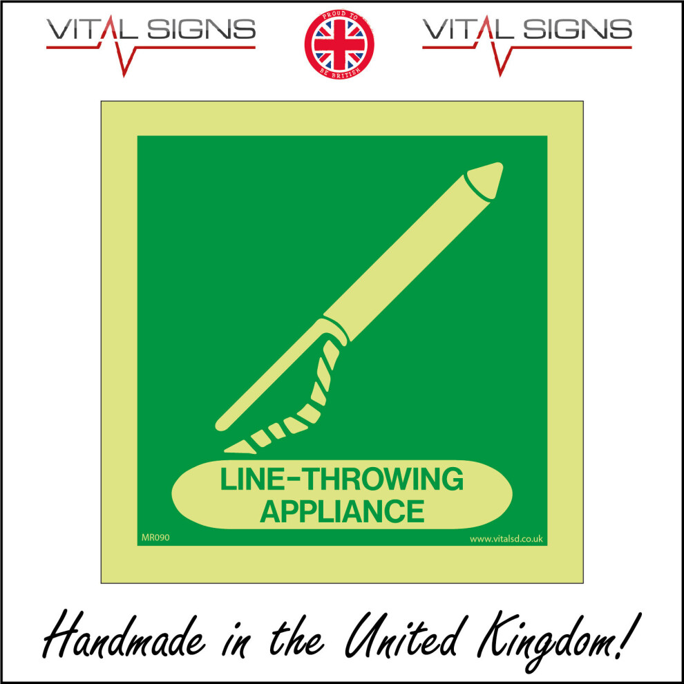 (100 x 100mm - 4 x 4, 5mm Heavy Duty Foamex Foamboard) MR090 Line Throwing Appliance Sign emergency marine rope rocket launcher-image-OPC-P5WYPNK-NEW