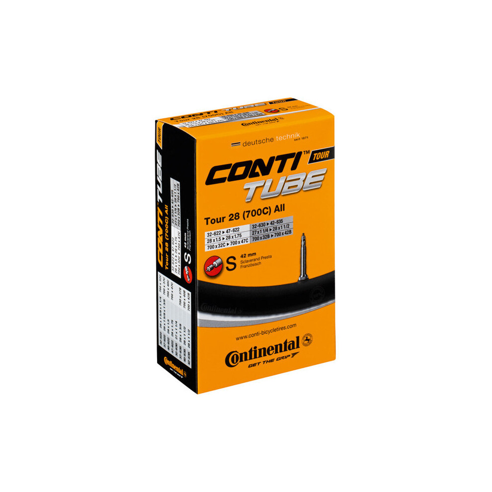 (26 X 1.3-1.7 Inch, Black) Continental Tour 42 MM Presta Valve Inner Tube