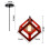 (Red) 1lt Square Metal Wired Frame Pendant Light Cube Ceiling Lamp 2