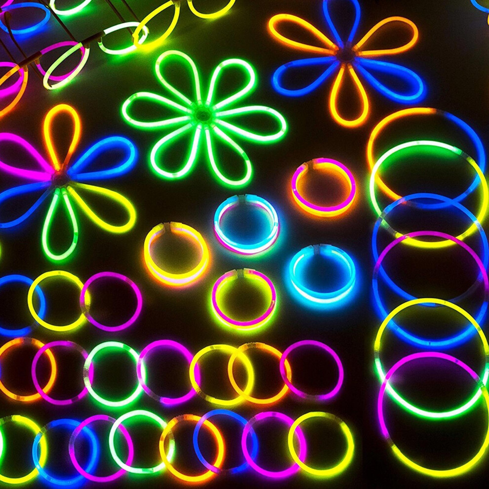 100pcs 8 glow sticks bracelets necklaces neon colors party disco rave 200297236