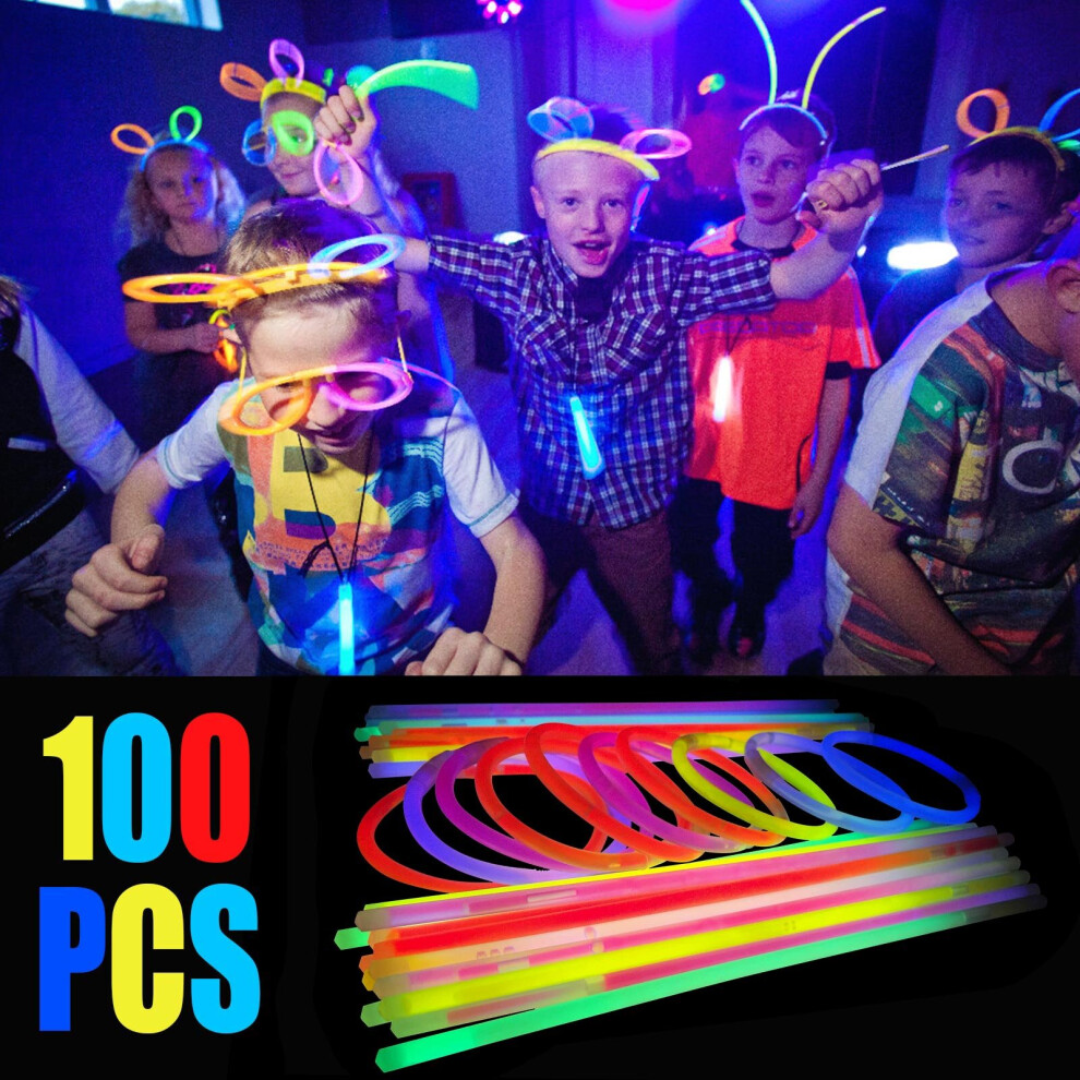 100pcs 8 glow sticks bracelets necklaces neon colors party disco rave 200297232